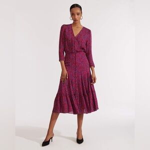 Veronica Beard Lasanna Floral Silk Dress